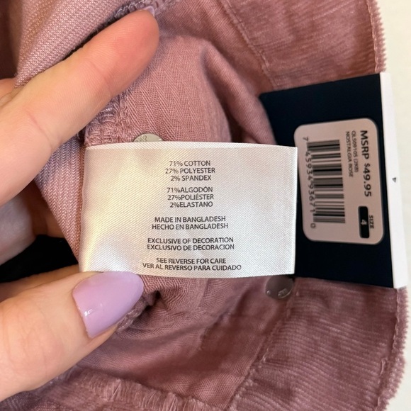 GAP Corduroy Cut Off Jean Shorts in Nostalgia Rose NWT- Size 4 - Picture 6 of 6